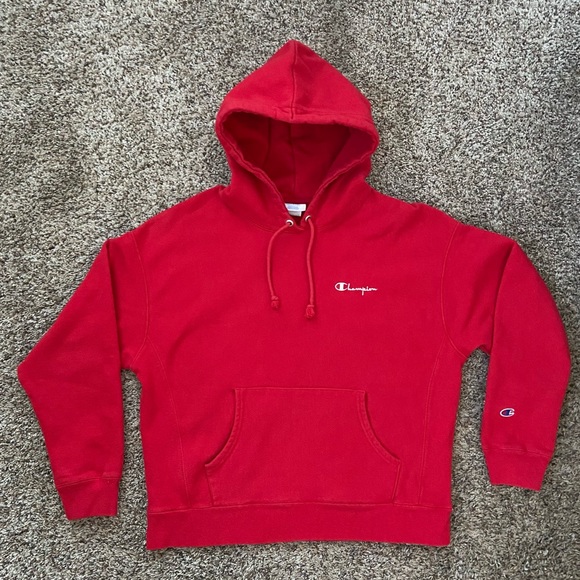 Champion | Women’s Reverse Weave Red Hoodie, Zumiez, XL - Picture 7 of 12